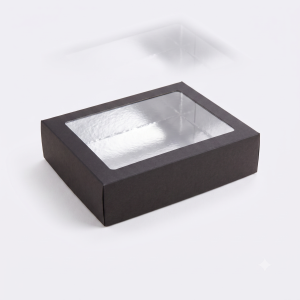 Black Sushi Box with Window 26x19x5 cm (100 pcs.) (1) (1)